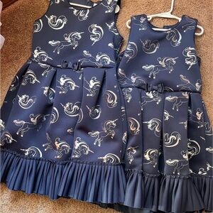 Matching Navy Unicorn Dresses